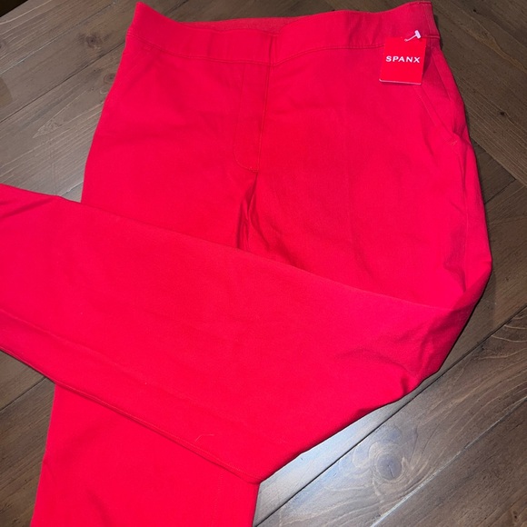 SPANX NWT On-the-Go Ankle Slim Straight Pant Red Size M - Picture 6 of 7